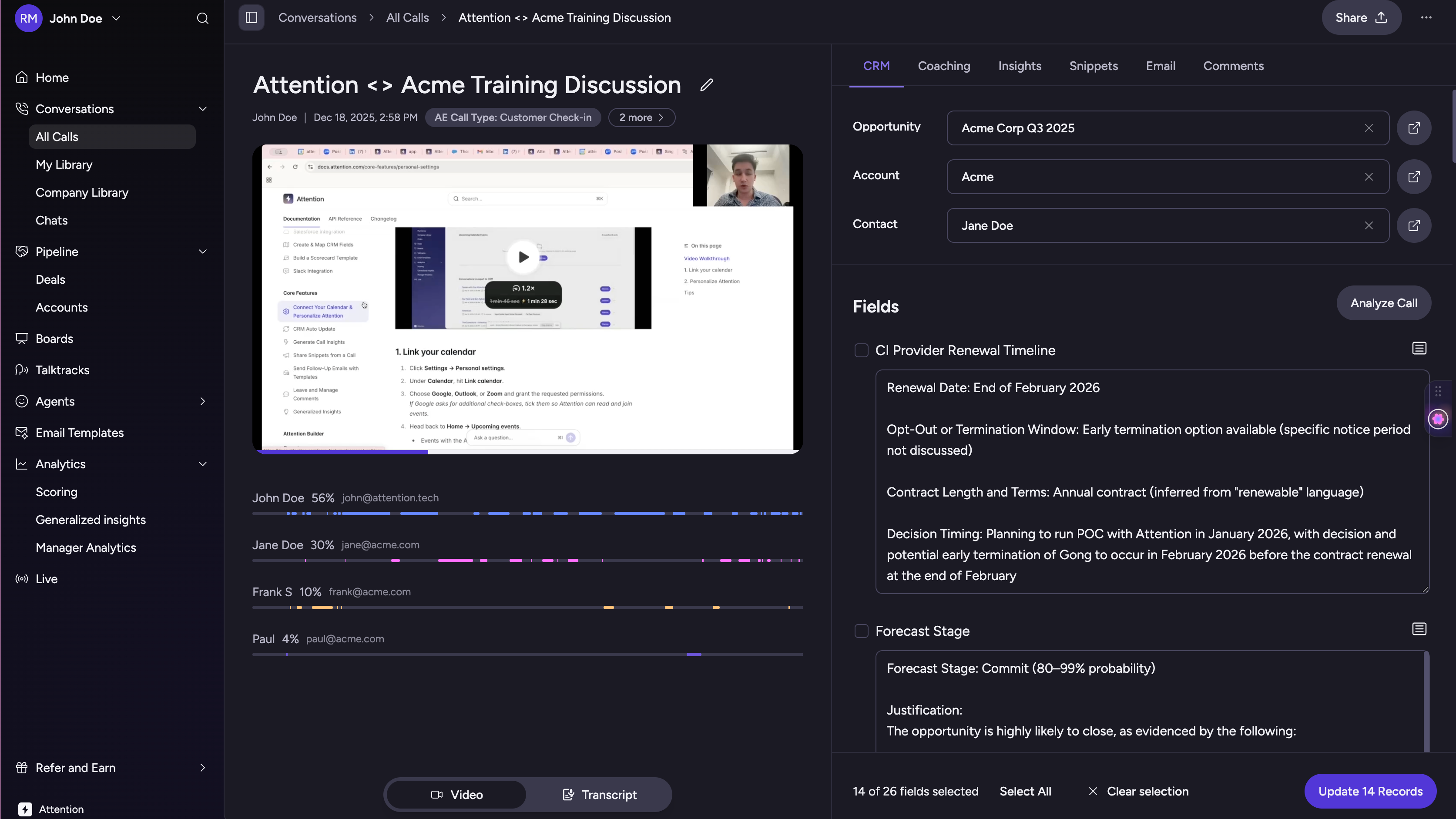 Sync deal data from extracted call insights